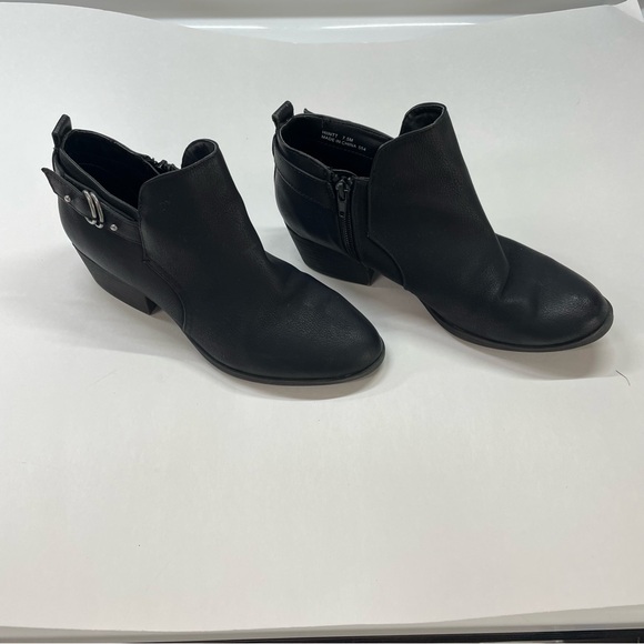 Madden Girl Shoes - Madden Girl Black Heeled Ankle Zipper Booties Size 7.5